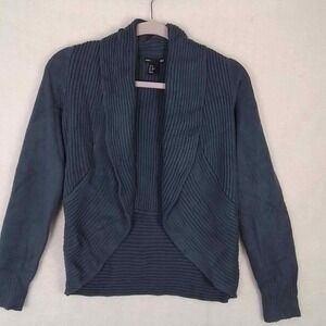 Basic by H&M‎ Open Front Knit Cardigan Sweater Size XSmall in Blue Gray